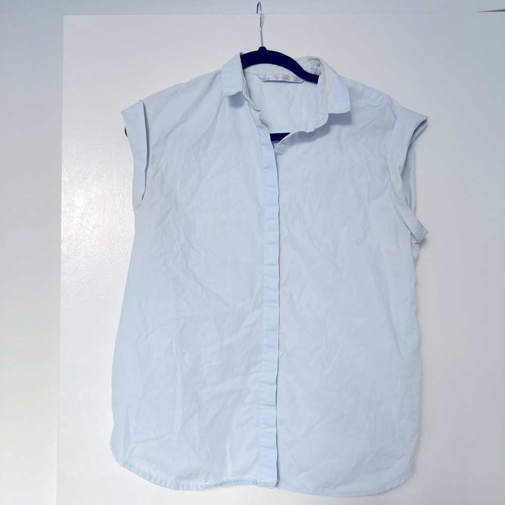Light Blue Shirt Short Sleeve from Zara Size Small